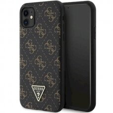 Originalus Guess dėklas 4G Triangle Metal LogoiPhone 11 / XR - Juodas