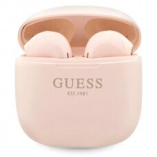 Guess Classic EST Logo TWS Bluetooth Ausinės + docking station - Rožinis