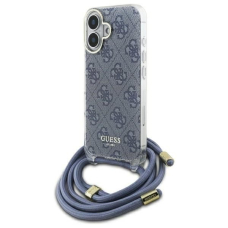 Dėklas Guess Crossbody Cord 4G Print  with Lanyard for iPhone 16 - Mėlynas