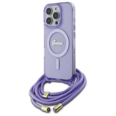 Dėklas Guess Crossbody Cord Script MagSafe  iPhone 16 Pro - Violetinis