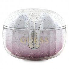 Guess Glitter Gradient TWS Bluetooth Ausinės + docking station - Rožinis