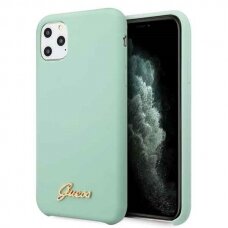 Originalus Guess Dėklas Guhcn58Lslmggr Iphone 11 Pro Žalias Hard Case Silicone Vintage Auksinis Logo