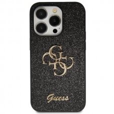 Originalus dėklas Guess GUHCN61HG4SGK case skirta iPhone 11 / Xr - Juodas Glitter Script Big 4G