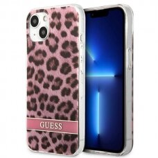 Dėklas Guess Leopard GUHCP13SHSLEOP iPhone 13 mini Rožinis