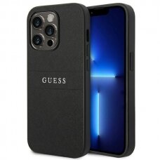 Dėklas Guess Saffiano Strap GUHCP14LPSASBBK iPhone 14 Pro Juodas