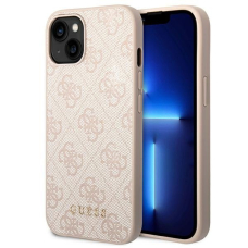 Dėklas Guess 4G Metal Gold Logo GUHCP14SG4GFPI iPhone 14 Rožinis