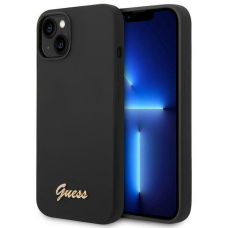 Dėklas Guess GUHCP14SSLSMK iPhone 14 6.1&quot; Juodas/Juodas hard case Silicone Vintage Auksinis Logo