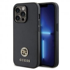 Originalus dėklas Guess GUHCP15XPS4DGPK iPhone 15 Pro Max 6.7  Juodas hardcase Strass Metal Logo