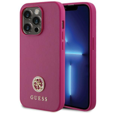 Originalus dėklas Guess GUHCP15XPS4DGPP iPhone 15 Pro Max 6.7  rožinis/rožinis hardcase Strass Metal Logo