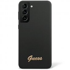 Dėklas Guess GUHCS23MSLSMK S23+ S916 Juodas/Juodas hardcase Silicone Vintage Auksinis Logo