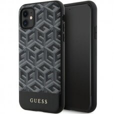 Dėklas Guess GCube Stripes MagSafe GUHMN61HGCFSEK iPhone 11 / Xr Juodas