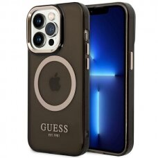 Dėklas Guess Translucent MagSafe GUHMP14XHTCMK iPhone 14 Pro Max Juodas