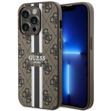 Akcija! Dėklas Guess 4G Printed Stripes MagSafe GUHMP14XP4RPSW iPhone 14 Pro Max Rudas