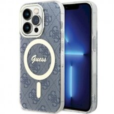 Originalus Guess dėklas IML 4G MagSafeiPhone 15 Pro - Mėlynas