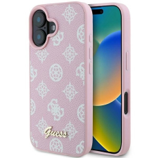 Dėklas Guess Peony Script Logo MagSafe iPhone 16 Plus  - Rožinis