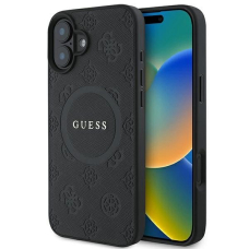 Dėklas Guess Saffiano Peony Classic Logo MagSafe  iPhone 16 - Juodas