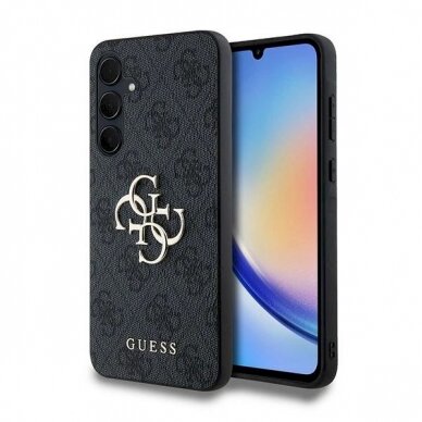 Guess 4G Big Metal Logo Dėklas Samsung Galaxy A35 - Juodas