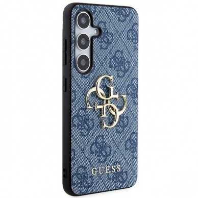 Originalus Guess dėklas 4G Big Metal LogoSamsung Galaxy S24+ - Mėlynas 3