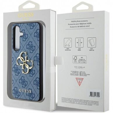 Originalus Guess dėklas 4G Big Metal LogoSamsung Galaxy S24+ - Mėlynas 7