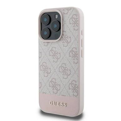 Guess 4G Bottom Stripe Dėklas iPhone 16 Pro Max - rožinis 1