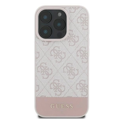 Guess 4G Bottom Stripe Dėklas iPhone 16 Pro Max - rožinis 2