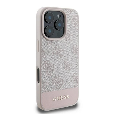 Guess 4G Bottom Stripe Dėklas iPhone 16 Pro Max - rožinis 3