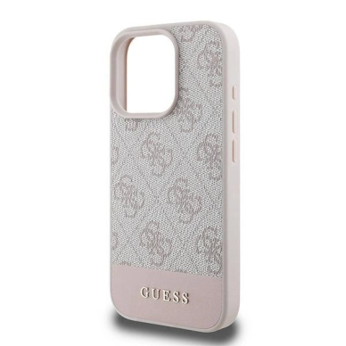 Guess 4G Bottom Stripe Dėklas iPhone 16 Pro Max - rožinis 5