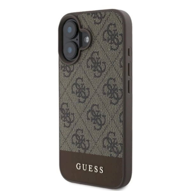 Guess 4G Bottom Stripe iPhone 16 dėklas - rudas 1