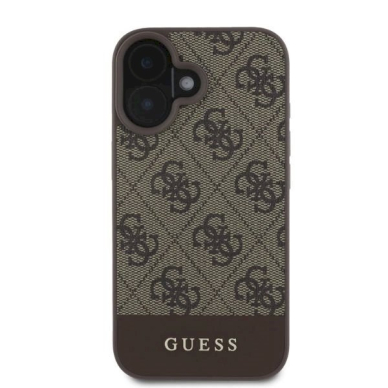 Guess 4G Bottom Stripe iPhone 16 dėklas - rudas 2