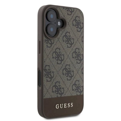 Guess 4G Bottom Stripe iPhone 16 dėklas - rudas 3