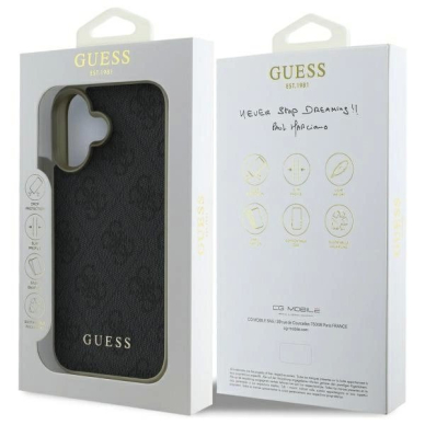 Dėklas Guess 4G Charms Collection  iPhone 16 - Juodas 7