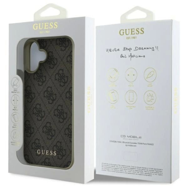 Dėklas Guess 4G Charms Collection  iPhone 16 - Rudas 7