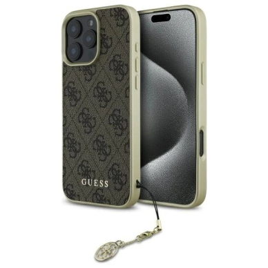 Dėklas Guess 4G Charms Collection  iPhone 16 Pro - Rudas