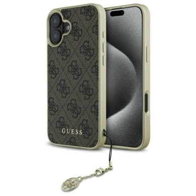 Dėklas Guess 4G Charms Collection iPhone 16 Plus  - Rudas