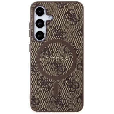 Originalus Guess dėklas 4G Collection Leather Metal Logo MagSafeSamsung Galaxy S24 - Rudas 2