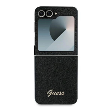 Guess 4G Glitter Script Dėklas Samsung Galaxy Z Flip 6 - juodas 1