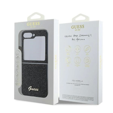 Guess 4G Glitter Script Dėklas Samsung Galaxy Z Flip 6 - juodas 7