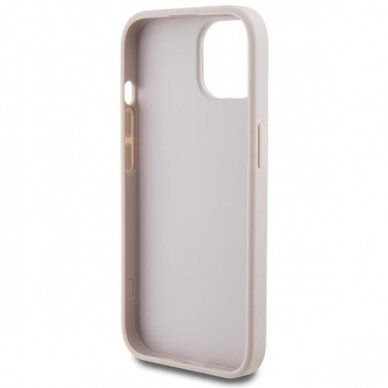 Dėklas Guess 4G Metal Auksinis Logo   iPhone 15 - Rožinis 6