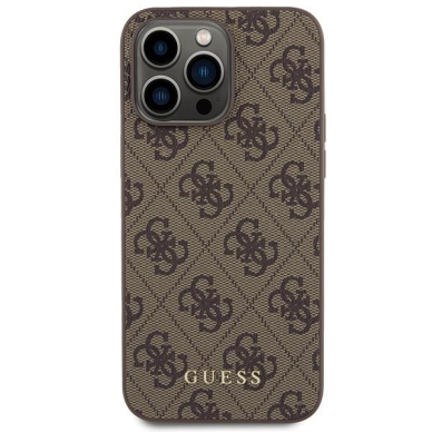 Dėklas Guess 4G Metal Auksinis Logo   iPhone 15 Pro Max - Rudas 2