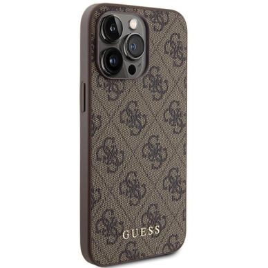 Dėklas Guess 4G Metal Auksinis Logo   iPhone 15 Pro Max - Rudas 3