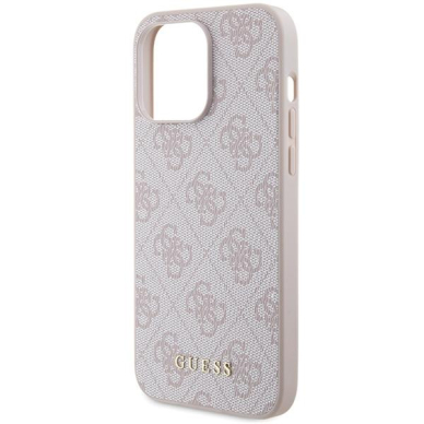 Dėklas Guess 4G Metal Auksinis Logo   iPhone 15 Pro Max - Rožinis 5