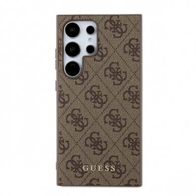 Guess 4G Metal Gold Logo Dėklas Samsung Galaxy S24 Ultra - Rudas 2