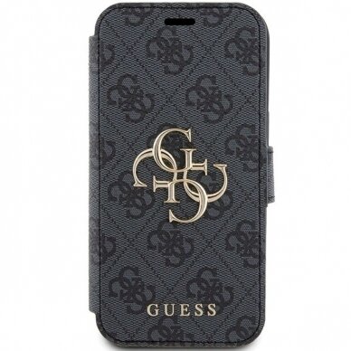 Originalus Guess dėklas 4G Metal LogoiPhone 15 / 14 / 13 - Pilkas 2