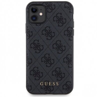 Guess 4G Metal Logo Dėklas set iPhone 11 + 5000mAh MagSafe power bank - Juodas 2