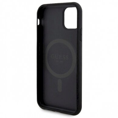 Guess 4G Metal Logo Dėklas set iPhone 11 + 5000mAh MagSafe power bank - Juodas 6