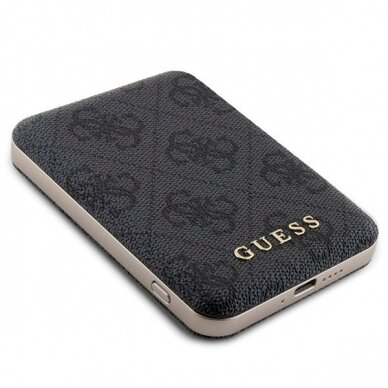 Guess 4G Metal Logo Dėklas set iPhone 11 + 5000mAh MagSafe power bank - Juodas 9