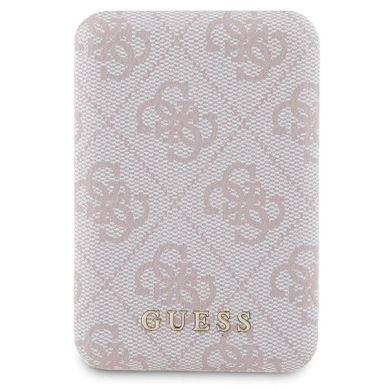 Guess 4G Metal Logo Dėklas set iPhone 14 Pro + 5000mAh MagSafe power bank - Rožinis 7