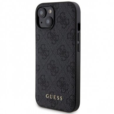 Guess 4G Metal Logo Dėklas set iPhone 15 + 5000mAh MagSafe power bank - Juodas 1