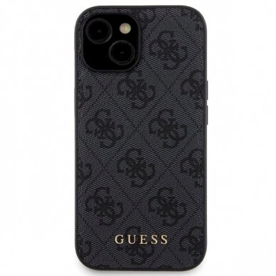 Guess 4G Metal Logo Dėklas set iPhone 15 + 5000mAh MagSafe power bank - Juodas 2