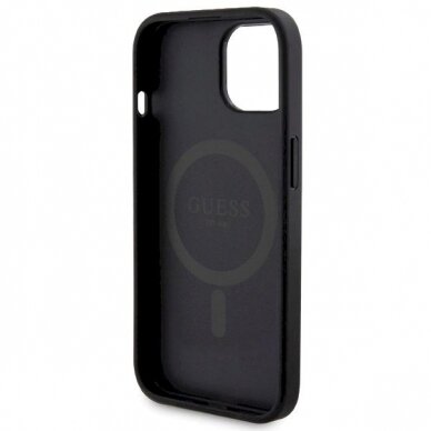 Guess 4G Metal Logo Dėklas set iPhone 15 + 5000mAh MagSafe power bank - Juodas 6